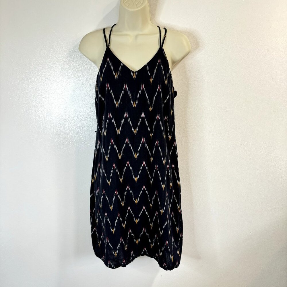 Ann Taylor LOFT Black Sundress Size 2 / XS Chevron Strappy Native Southwestern